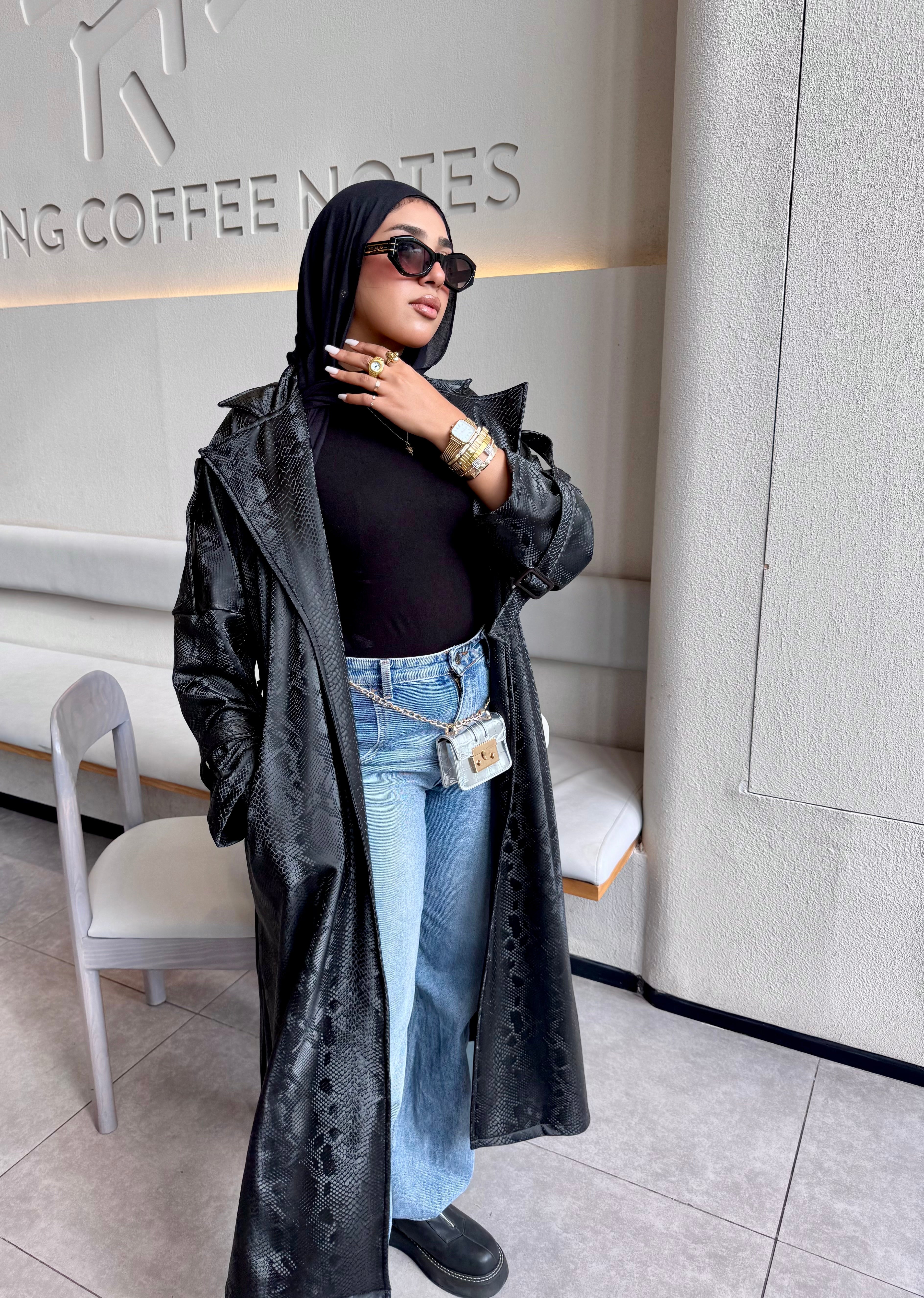 Snake trench coat